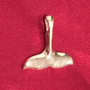 WHALE TAIL or Mermaid tail charm. Silver